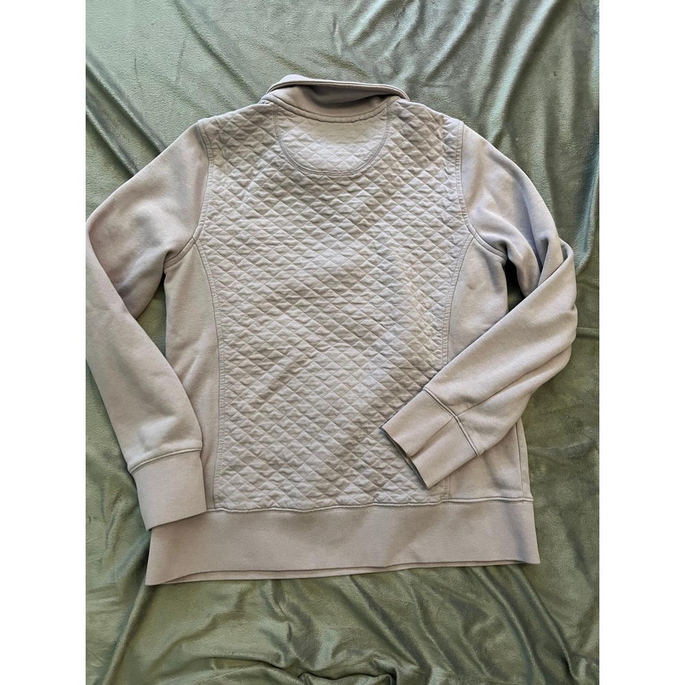 LL Bean Quilted Quarter Zip Sweatshirt Pale Lavender Purple Pullover 502745 S - Picture 9 of 9